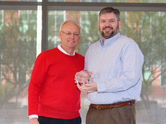 Nathan Cherrington, PhD, associate dean of research, received the Dean’s Outstanding Service Award during the State of the College in 2022. He is the new Musil Family Endowed Chair in Drug Discovery.
