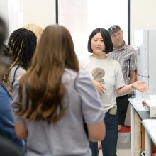 Tour given to students in a lab. 